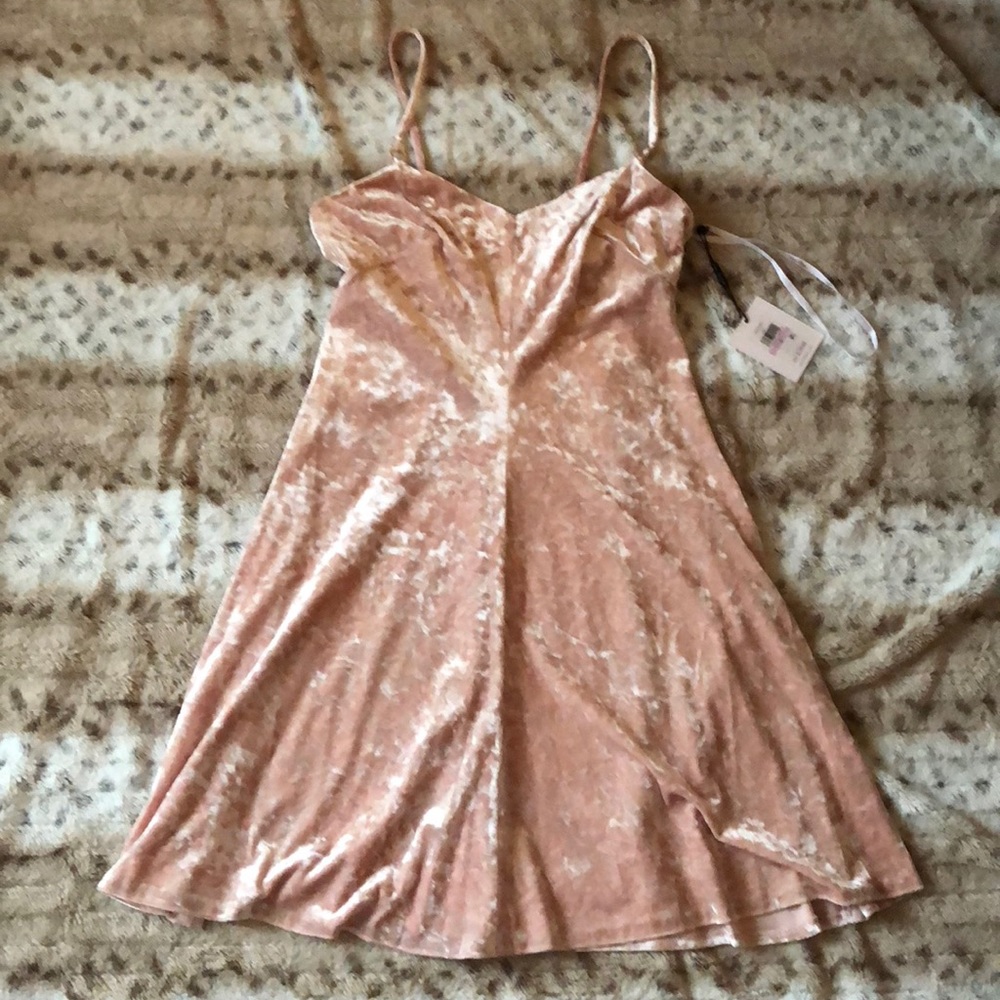 NWT Calvin Klein Blush Velvet Dress